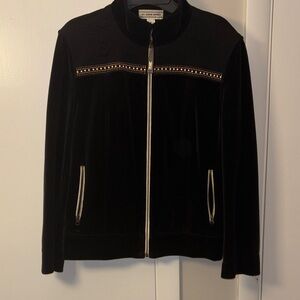 St. John Sport Black Jacket with Gold Details Vintage Size Small